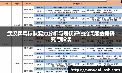 武汉乒乓球队实力分析与表现评估的深度数据研究与解读